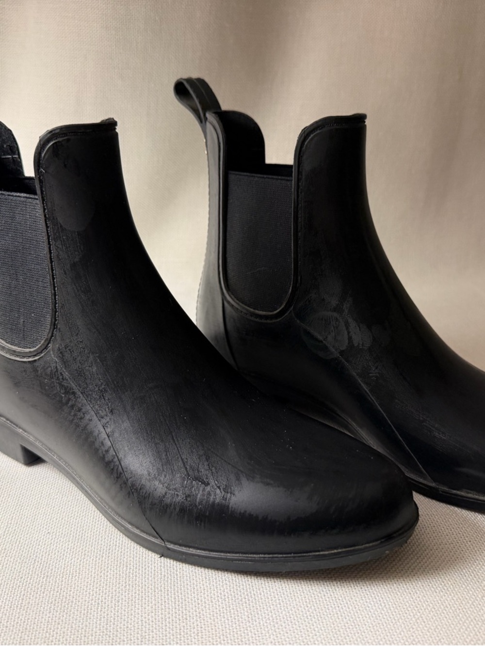 Black Chelsea Rain Ankle Boots